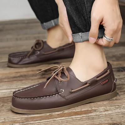 Moda Novos Mocassins de Couro Genuíno Homens Tênis Sapatos de Condução Causal Sapatos Masculinos Calçado Feminino Docksides Sapatos de Barco Clássicos