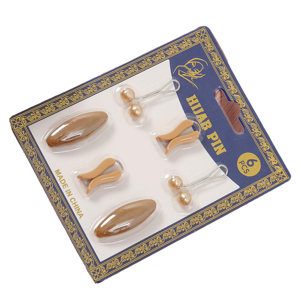 1Set Pearls Scarf Clip Muslim Women Shawl Clip Neckline Safety Pins Sweater Clip for Women Secure Stylish Scarf Holder