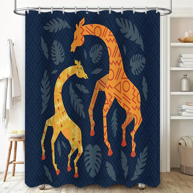 Animal Zebra Pattern Shower Curtain African Wildlife Decor Bathroom Fabric Backdrop