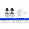 2pcs Miniature Cam Follower Small Size Sealed Type Needle Roller Bearing Track Roller Bearing for Machine Tool Guide Rail
