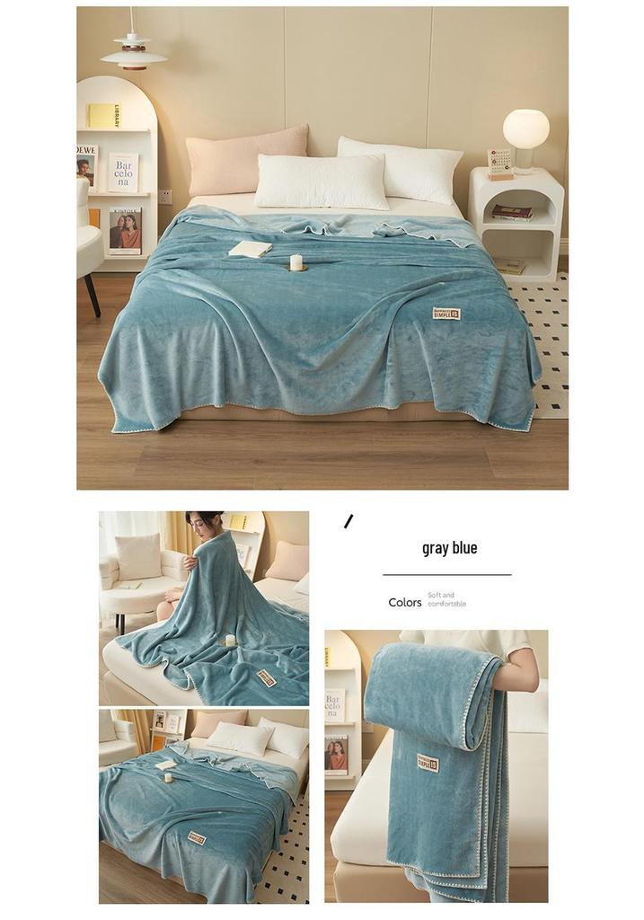 Thick Milk Fleece Flannel Shawl - Spring/Fall Air-Conditioning or Nap Blanket