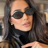 New Oval Sunglasses For Women Fashion Brand Black Small Frame Sun Glasses Female Retro Clear Lenses Eyewear Lady Trendy UV400