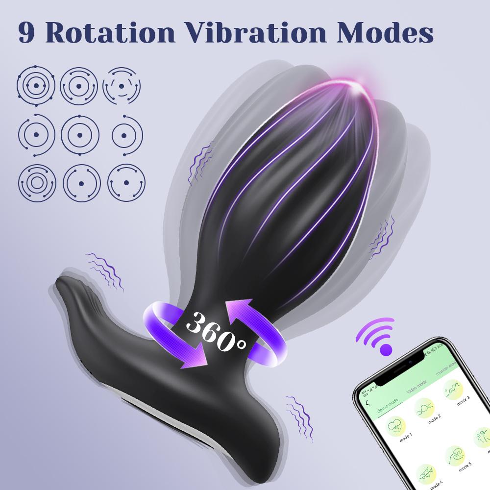360° Rotation Prostate Massager APP Control Male Anal Vibrator Female Butt Plug Adults Sex Toys for Women Men Couples