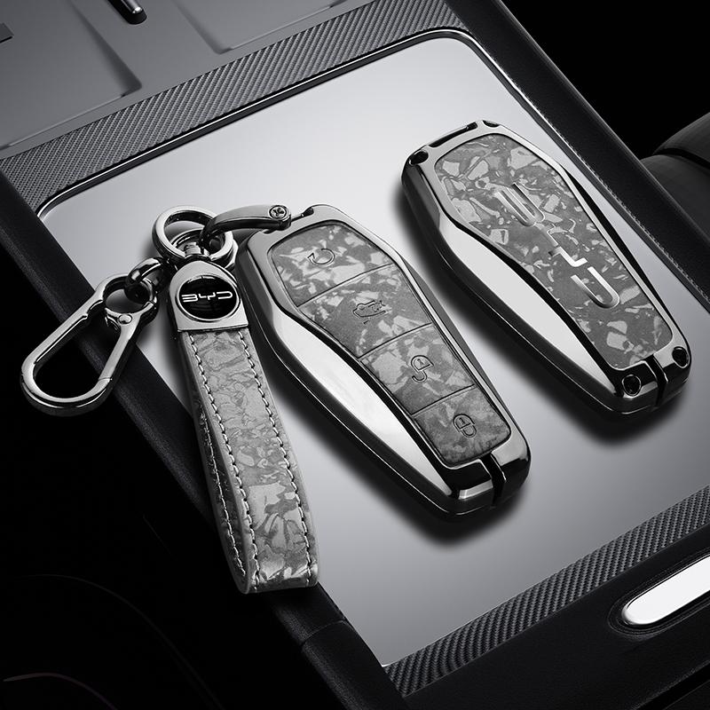 Interior Mouldings Zinc Alloy Car Remote Key Case Cover Shell Fob For BYD Song Plus Atto 3 Han EV Tang DM Qin Seal Dolphin Keych
