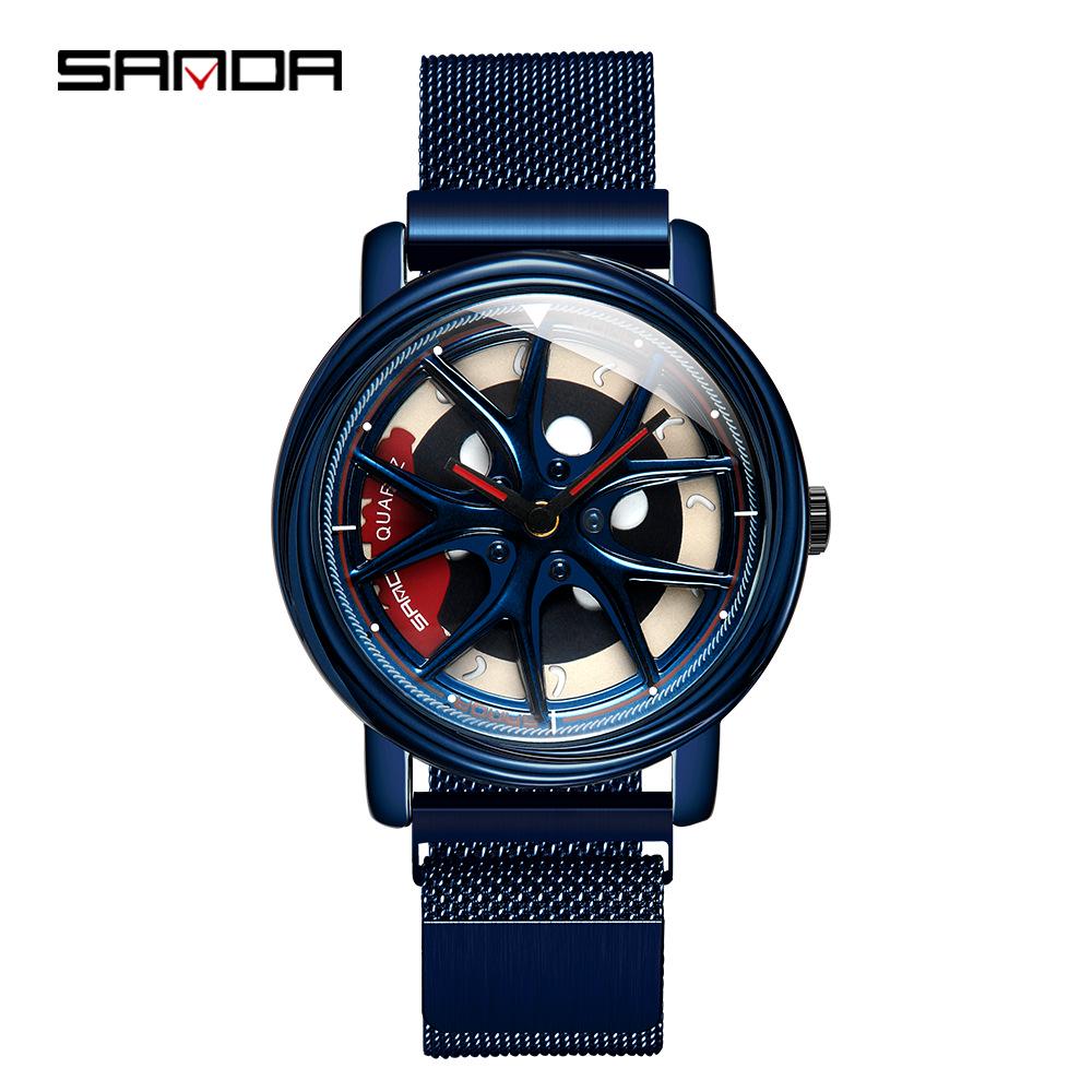 Sanda Meilleure Vente 1088 Montre pour Adolescent: Personnalisé, Cadran Rotatif 3D, Tendance, Quartz Étanche.