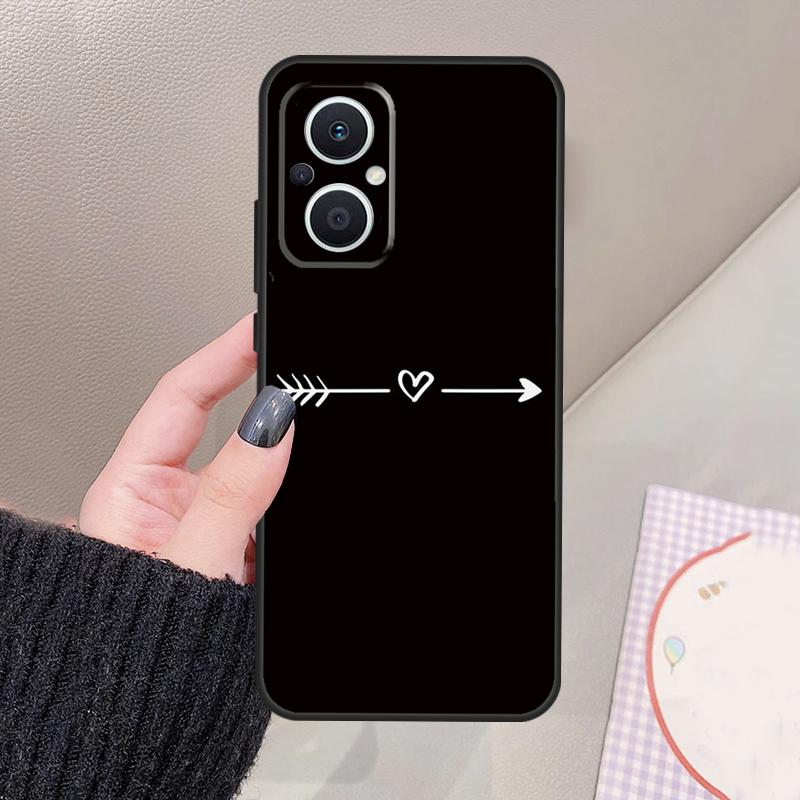 Cute Pretty Little White Heart Funda For OPPO Reno 12 F 11F 13F 14F 10 13 14 15 Pro 7 8 Lite OPPO Find X8 X6 X5 X9 Pro Case