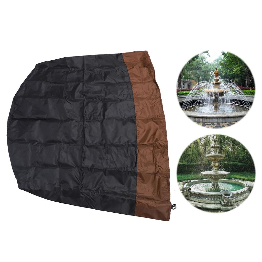 Garden Fountain Cover 420D Silver Coated Water Resistant Bird Bath Protective Cover for Winter Outdo