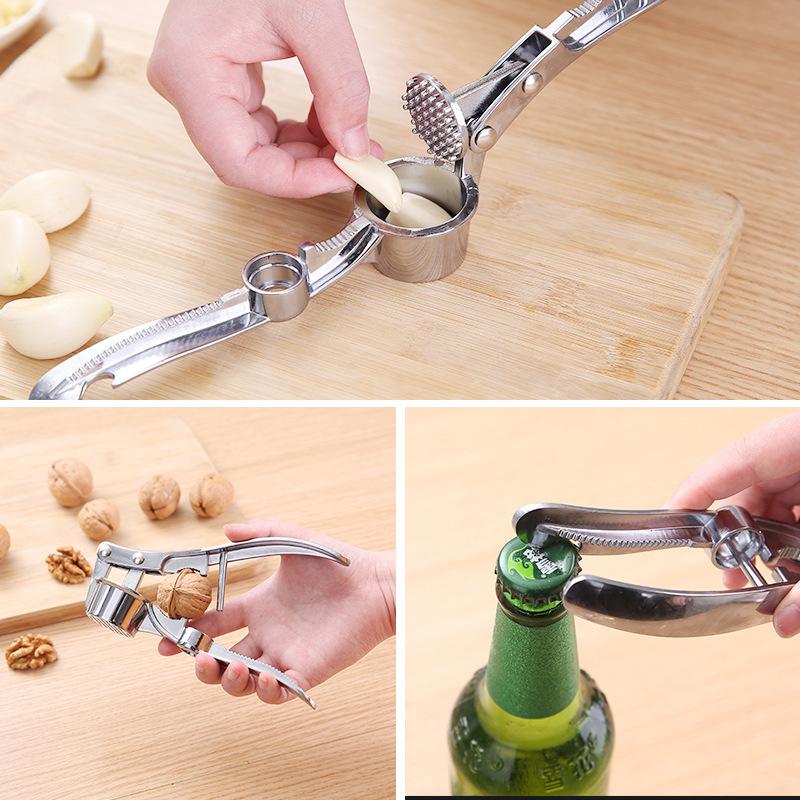 New Multifunctional Stainless Steel Garlic Press Washable Kitchen Tool
