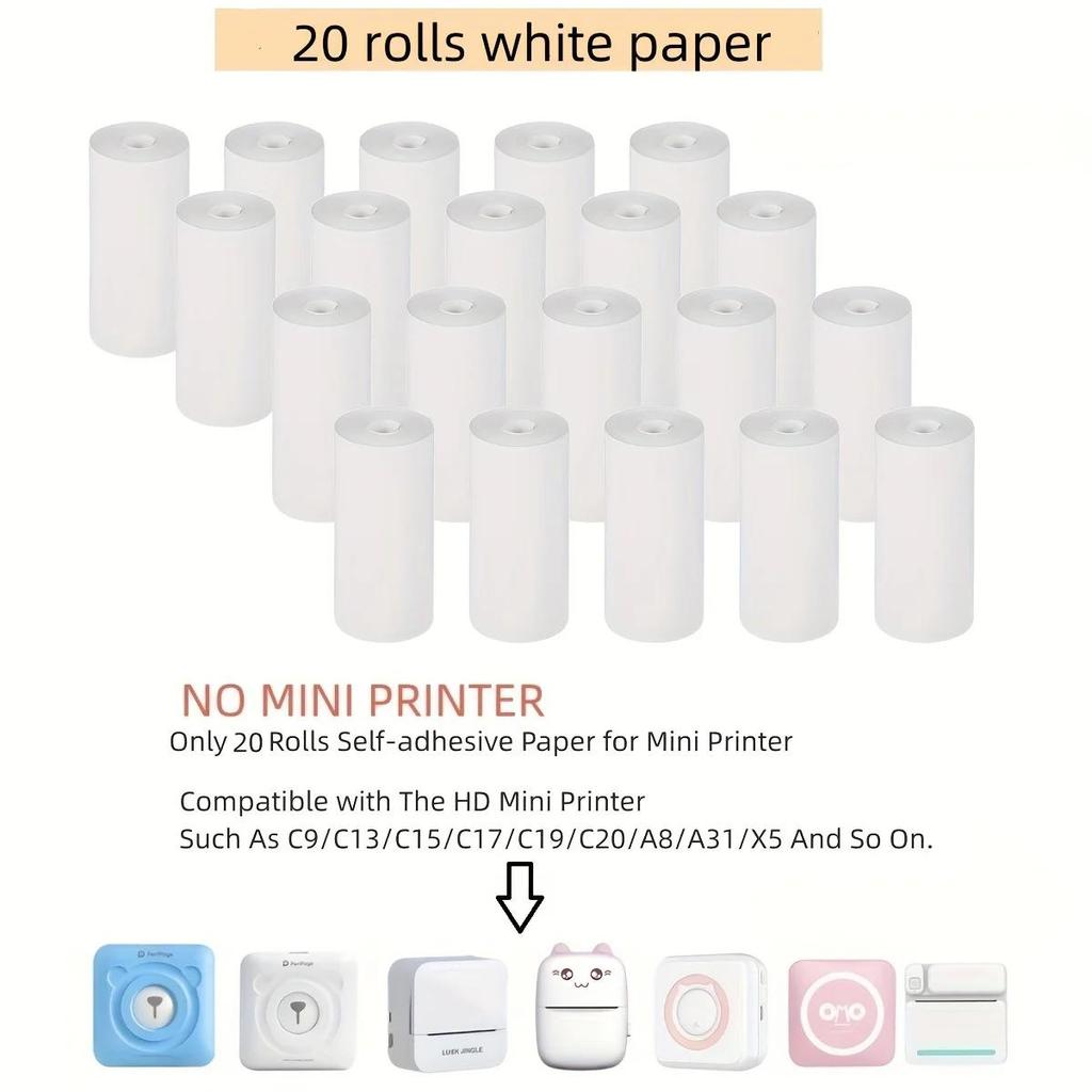 Thermal Paper 57mm Wide Roll, Label Sticker, Suitable for Mini Printer, Children's Camera