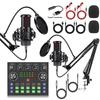 G8 Dual Condenser Microphone Set with V8S Sound Card for Mobile & PC Live Streaming