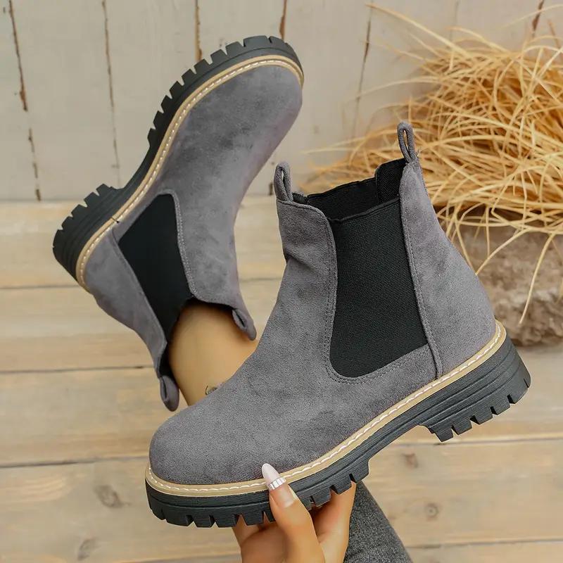 Winter Women Boots  New Outdoor Fashion Shoes Comfortable Thick Soled Chelsea Boots Women Casual Comfortable Women Shoes