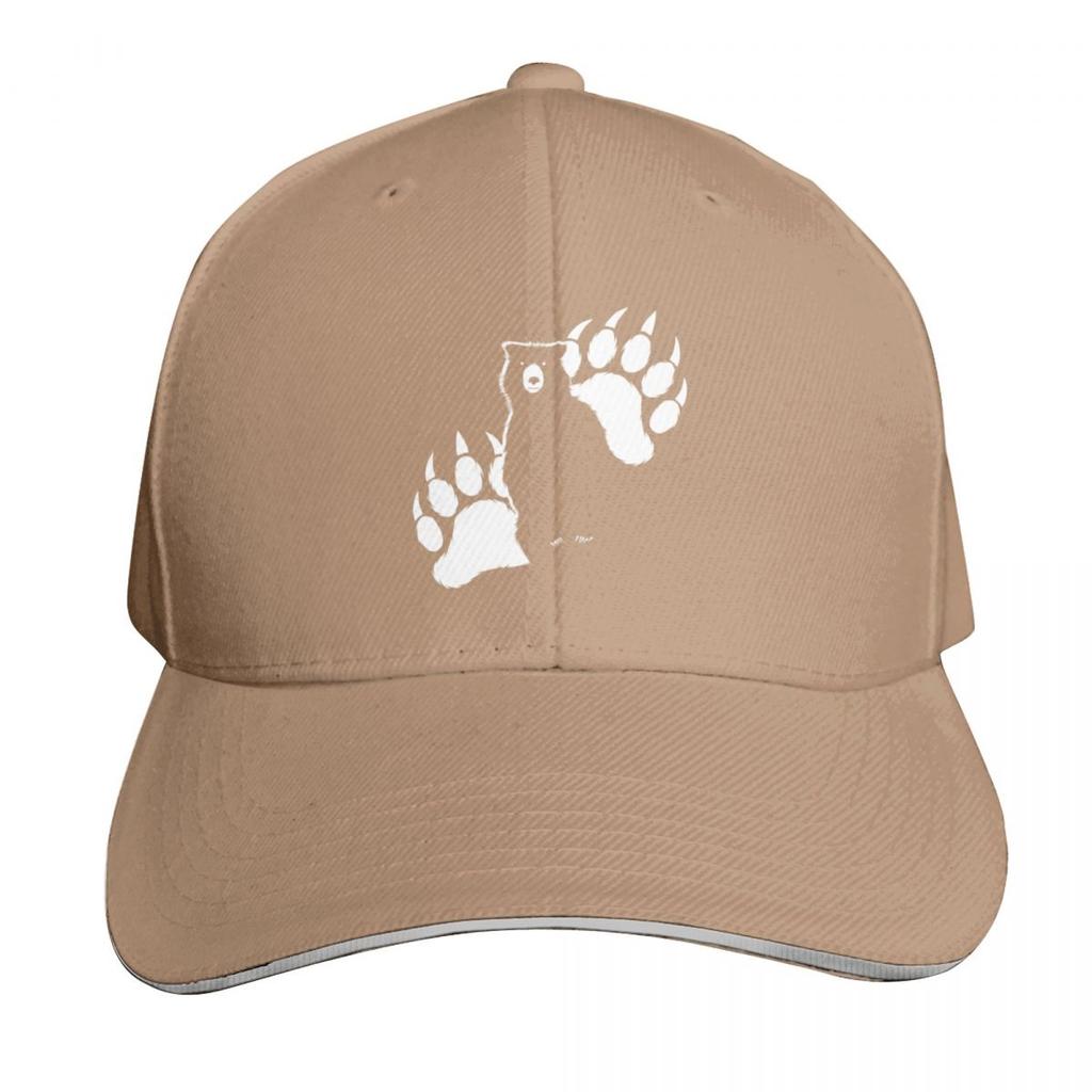 Silhouette and Paws Grizzly Bear Baseball Cap Luxury Hat western Hat Designer Hat Golf Unisex Unisexs Tennis Womens