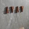 Black Walnut Wall-Mounted Key & Clothes Rack with Creative Metal Hook