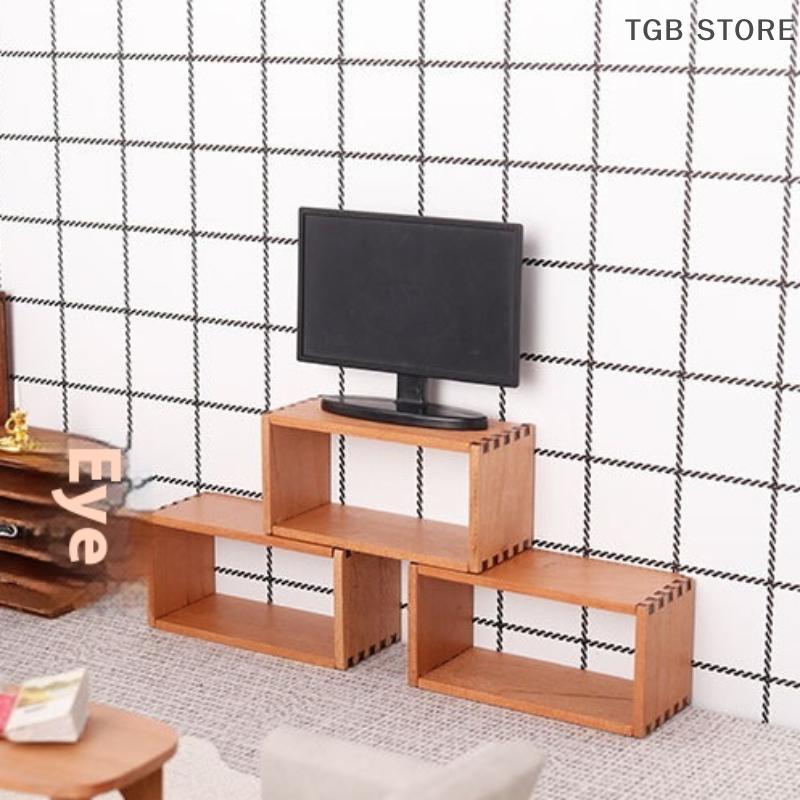 1Pcs Wooden Storage Cabinet Storage Rack Bookshelf Model 1:12 Dollhouse Miniature Furniture Accessories Toys