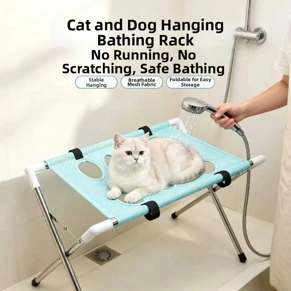 Foldable Pet Grooming Table Non-Slip Pet Grooming Hammock Rust-proof Pet Bathing Stand Pet Washing