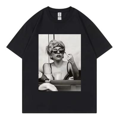 Singer Lady Gaga Merch T Shirt Unisex Women Clothing Harajuku Pop Music Short Sleeve Tshirt High Quality Cotton Oversized Tshirts