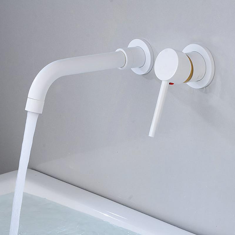 ELLEN Moderner Messing Wandmontierter Badezimmerwaschbeckenhahn Wandwaschbecken Schwenkbarer Auslauf Badewannenmischer Wasserhahn Kran Antik Bronze Finish ELK202