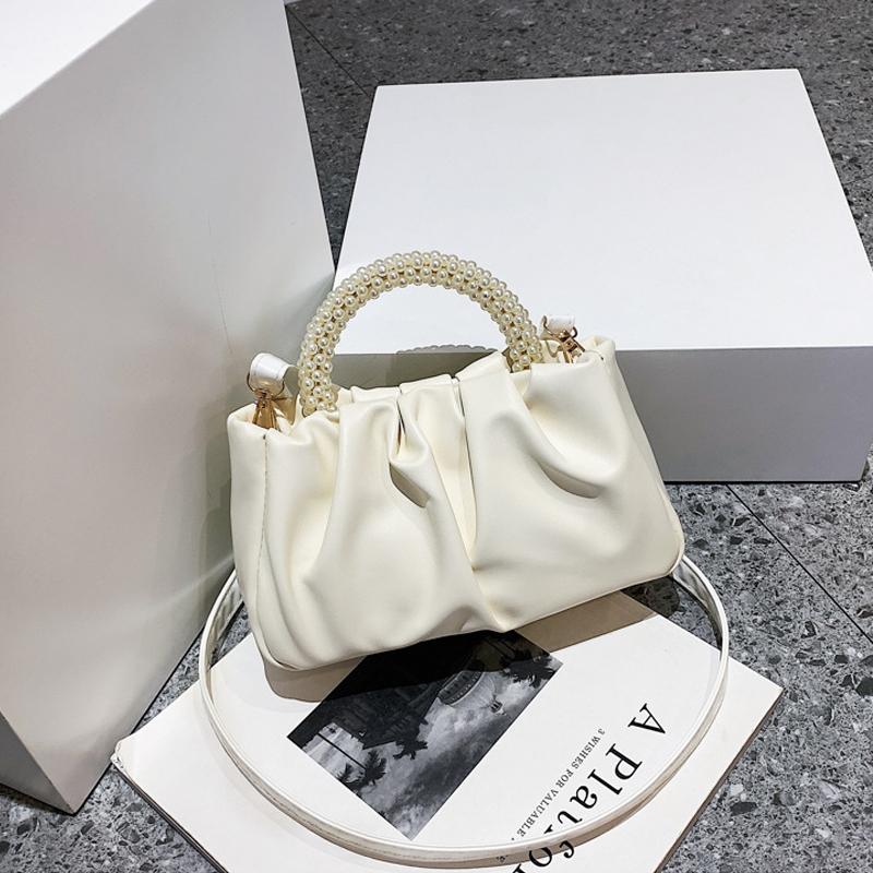 Fashi Pearl Handle Women Dinner Clutch Purse Handbags Luxury Design Ladies Square Shoulder Bags Female Small Messenger Bag