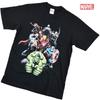 EVERSOUL Marvel T-Shirt, Short Sleeve, Avengers, Hulk, Thor, Iron Man, American Comic Book Merchandise, Gift, Men's, Black, XL [Parallel Import]