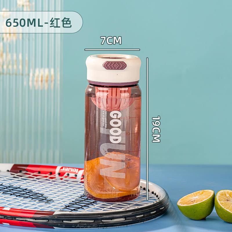 Water bottle summer flower teacup student outdoor sports portable water cup high temperature resistant large capacity kettle plastic cup logo