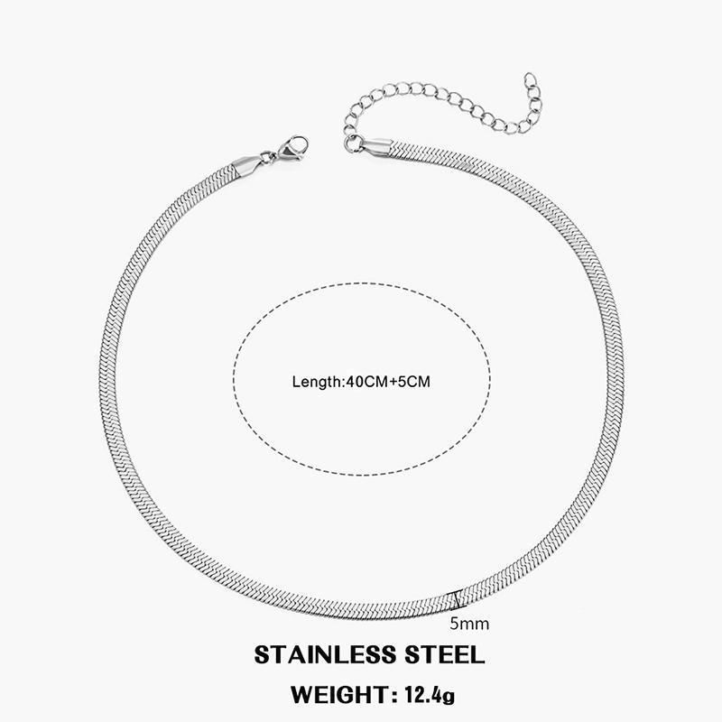 Classic Unisex Flat Snake Chain Choker Necklace For Women Stainless Steel Herringbone Gold Silver Color Fashion Jewelry Gift