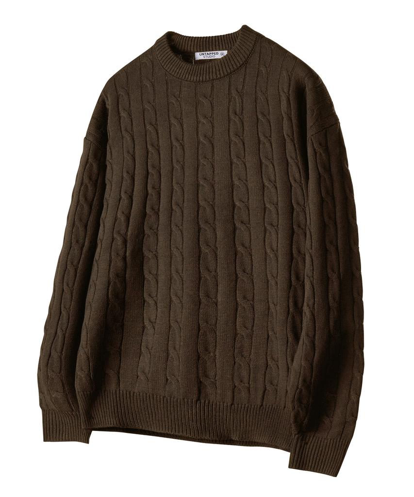 UNTAPPED STUDIO [2Pack] Oversized Cable Round Knit 5 Colors (Type B)