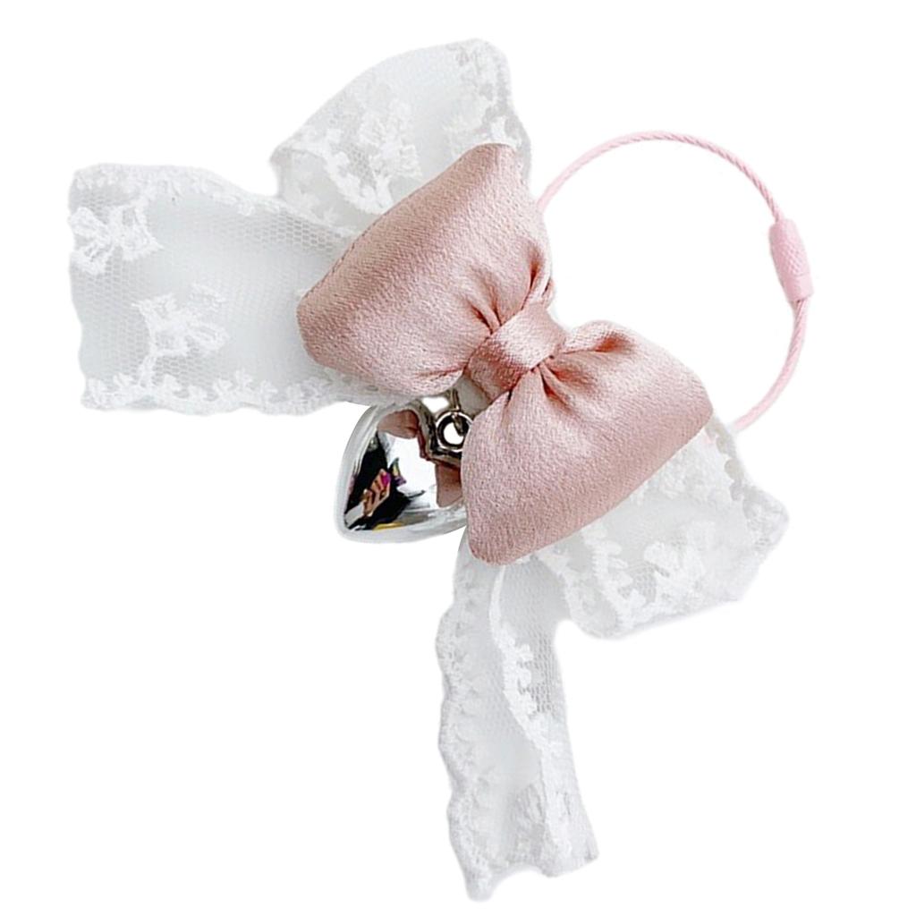 Fashionable Elegant Lace Bowknot Love Heart Charm Keychain Craft Supplies for Women's Fashion Accessories Daily Use