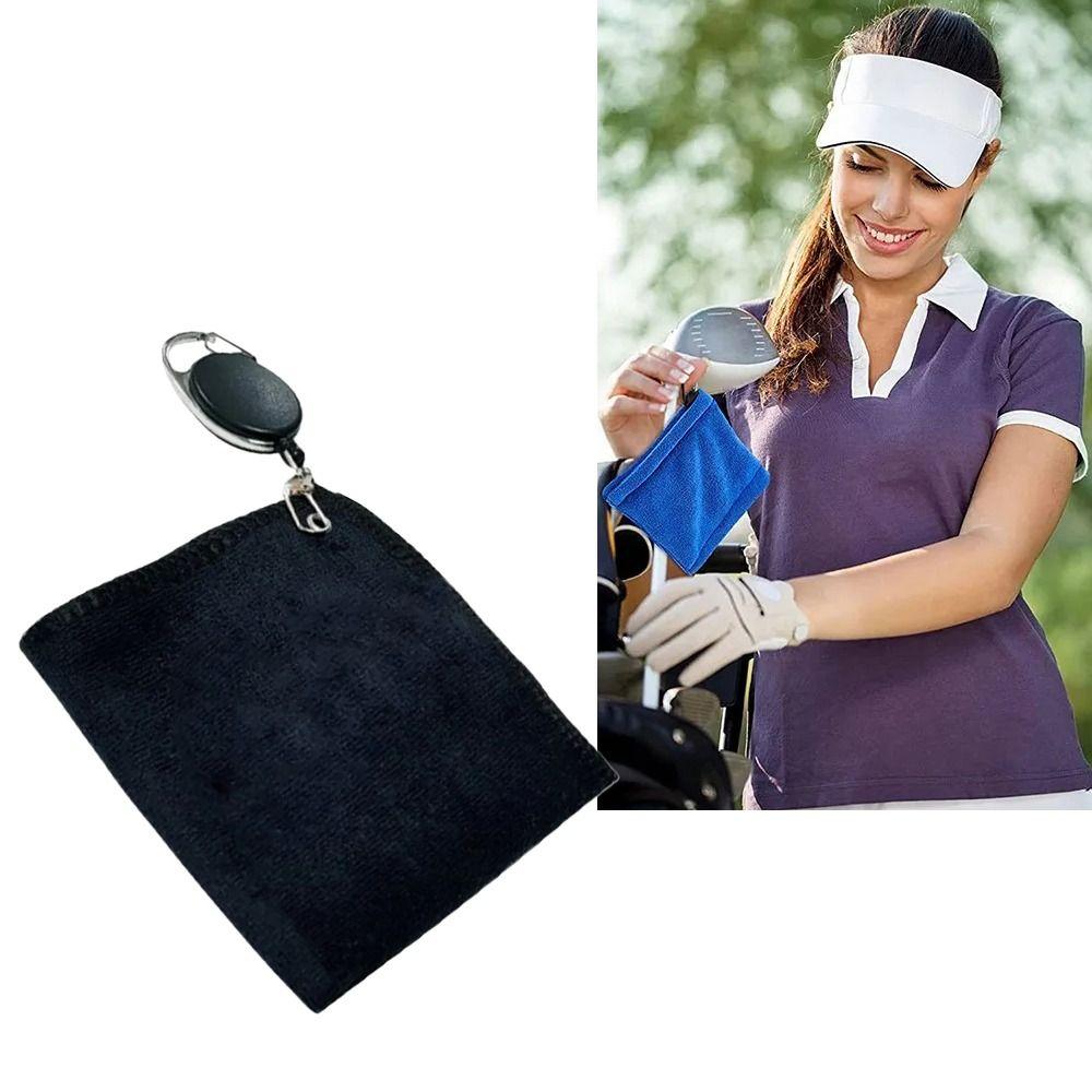 Cotton Golf Ball Cleaning Towel with Retractable Cleaner Square Towel Golf Towel Golfer