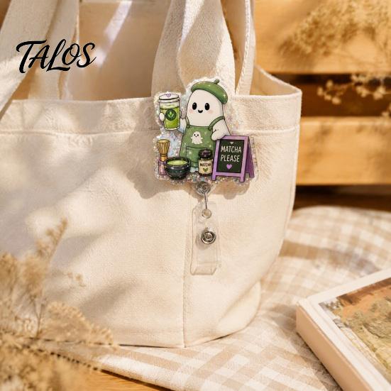 Rotating Badge Reel Halloween Retractable Reel, Ghost Black Cat And Pumpkin Design, Nurse Clip 360 Degree Acrylic ID Holder for Nurses Office