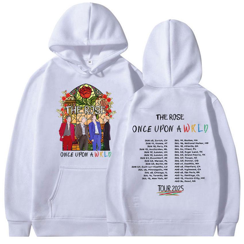 The Rose Once Upon AWRLD World Tour 2025 New Hoodie Men Women Hip Hop Kpop Pullover Sweatshirt Retro Long Sleeve Oversized Hoody