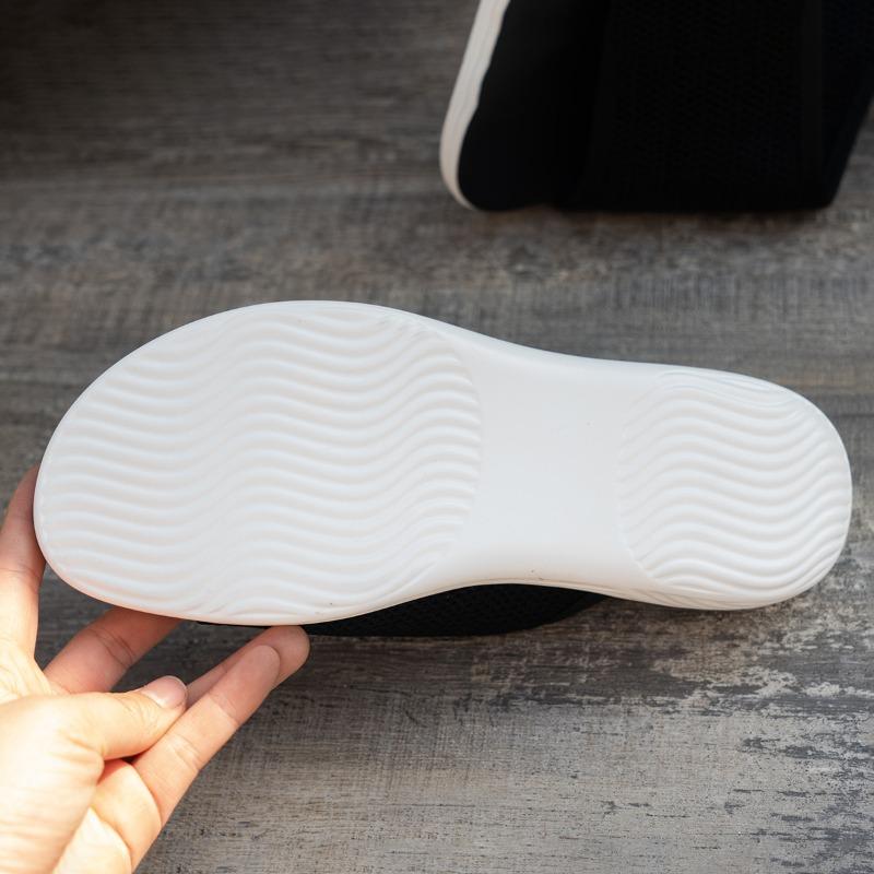 Flat Bottom Slippers Women Summer Round Head Mesh One Word Outer Wear Breathable Casual Sandal Slippers