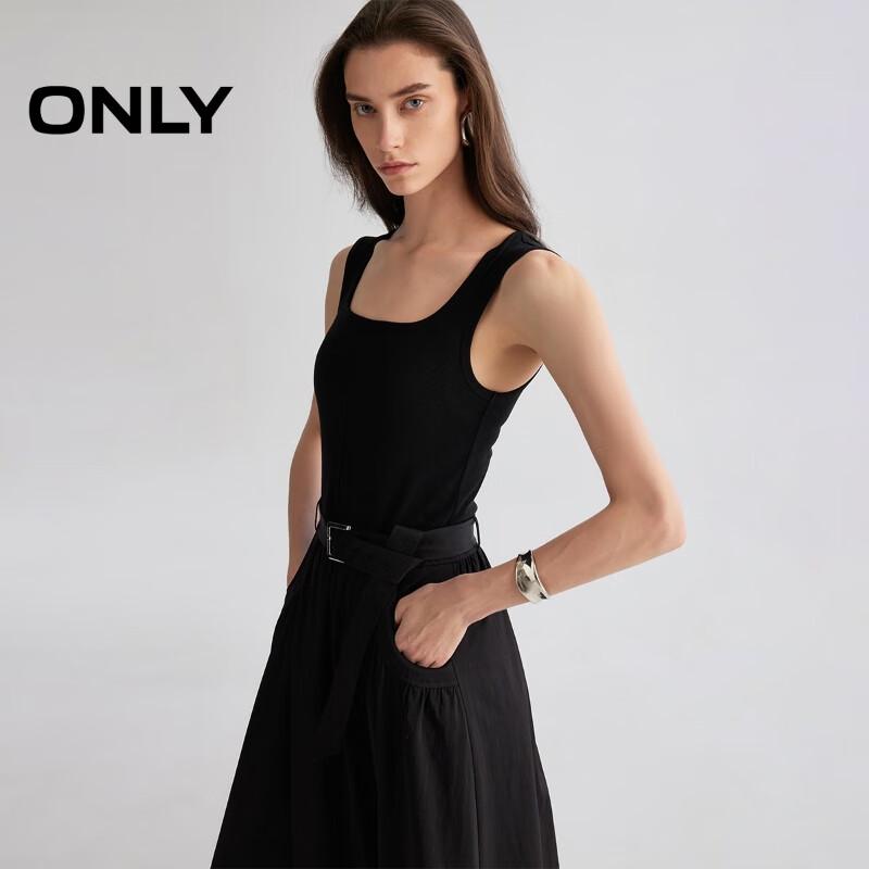 ONLY 2025 Spring Square Neck Patchwork A-Line Long Dress