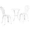 Tuin Bistro Set 3 delig Wit Aluminium