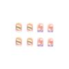 24 Pcs Cute Nail Art Wear Nail Art Summer Nail Art Tablets Children's Fun Lively Candy Gradually Change Ice Transparent Fake Nails Colorful Summer