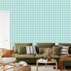 Wallpaper Fabric Pattern Mint, White, Sea Blue and Turquoise 50x1000
