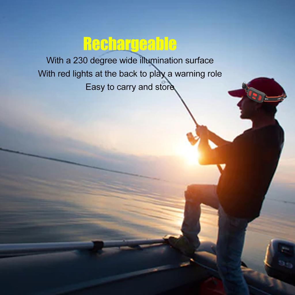 LED Headlamp Strong Light USB Rechargeable Fishing Head Light for Outdoor Activities