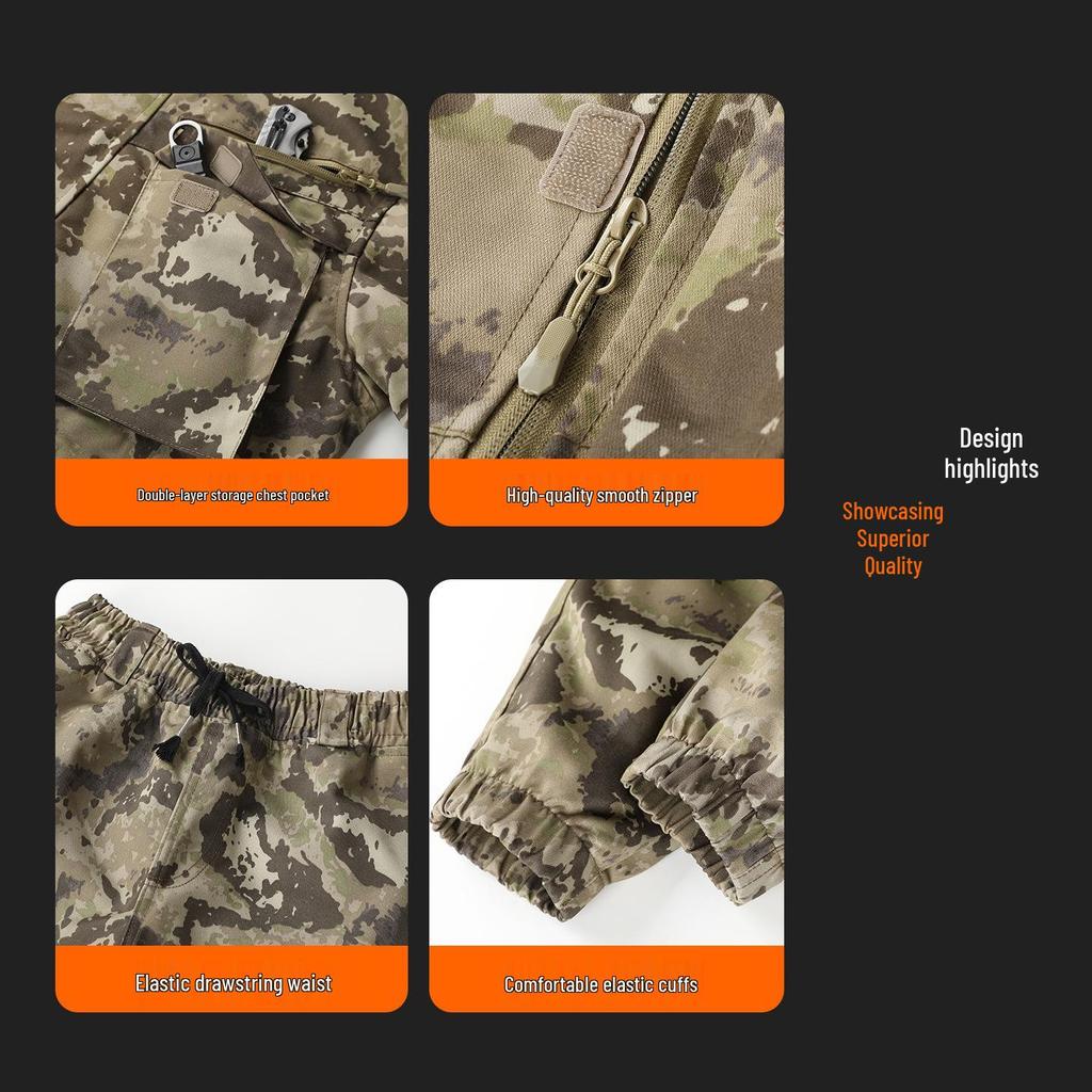 Men's Breathable Anti-static Workwear Set - Wear-resistant Tactical Jacket for Spring and Autumn Outdoor Activities