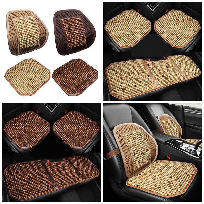 Wood Beads Ventilated Seat Cover Pad Massage Lumbar Relieve Fatigue Enhances Comfort Suitable For Various Vehicle Models