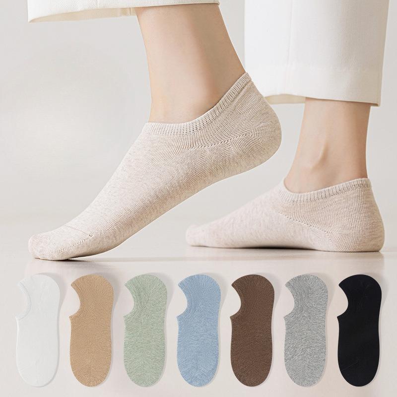 Female Spring and Summer Thin Pure Cotton Silicone Do Not Drop with Shallow Mouth Breathable Non Slip Socks