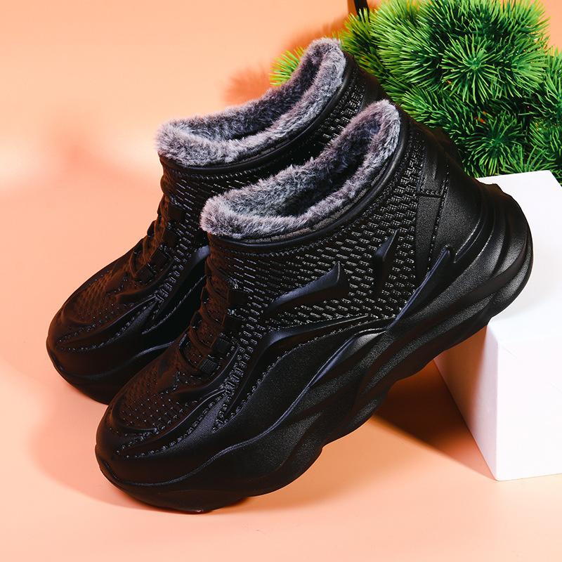 Waterproof snow boots winter velvet thickened warm outer wear water shoes rain boots rain shoes integrated cotton shoes