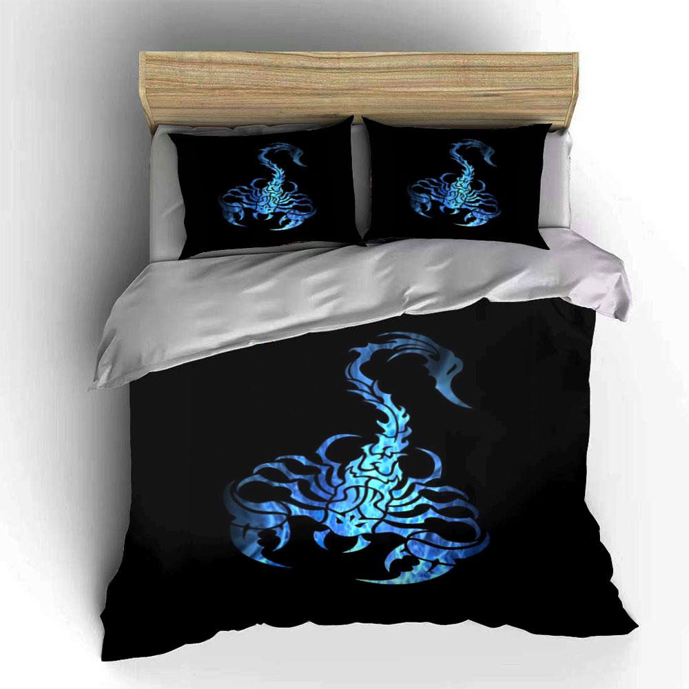 Blue Scorpion Art Set Multiple Sizes Kid'S And Adults' Bedroom Exquisite 3Pc Bedding Set, Gift