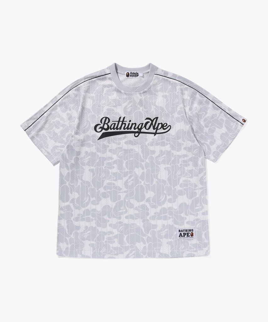 Beipeu Camo Stripe Baseball Logo Relaxed Fit T-Shirt Gray