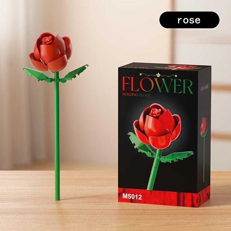 Romantic building block flower decorations, festival gifts, small building block bouquets, handmade bouquets, Valentine s Day 1pc