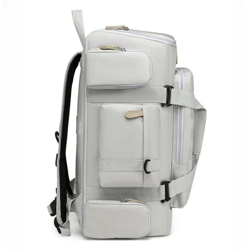 Trendy Waterproof Nylon Travel Backpack Long-distance Touring Business Trip Luggage Bag Detachable Handheld Strap College Student Computer Schoolbag