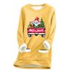 Ladies' Loose And Comfortable Round Neck Christmas Print Thick With Pockets Long Sleeved Top