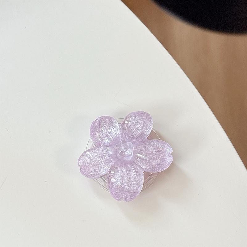 Solid Color Glitter Flower Mobile Phone Airbag Bracket Wind Japanese Women'S Sticky Desktop Bracket Portable