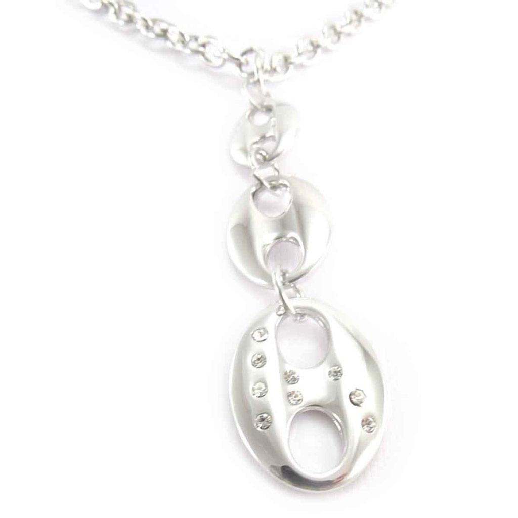 Les Trésors De Lily [J7969] - Silver 'Coffee Bean' Necklace