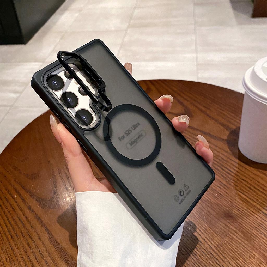 Hardware Lens Holder Magnetic Phone Case Anti Drop for Apple 15promax All Inclusive Magnetic New Metal Holder Case