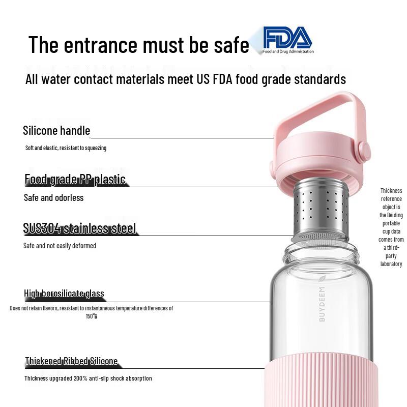 Buydeem Portable Tea Infuser Glass Bottle