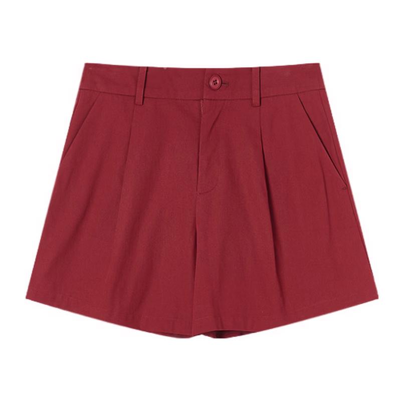 Women s A-Line High-Waist Wide-Leg Cotton Shorts L